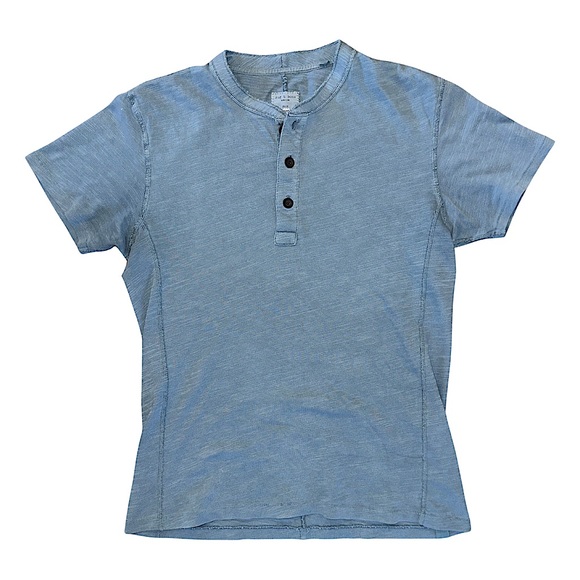 Rag & Bone New York Core Short Sleeve Henley Slub Cotton Shirt - Picture 1 of 6